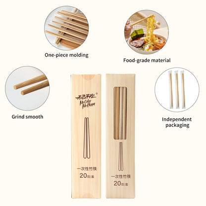 10/20 Pares de Hashis de Bambu Descartáveis Pacote Individual Comida Bastão Natural Louça China Casa Restaurante Cozinha