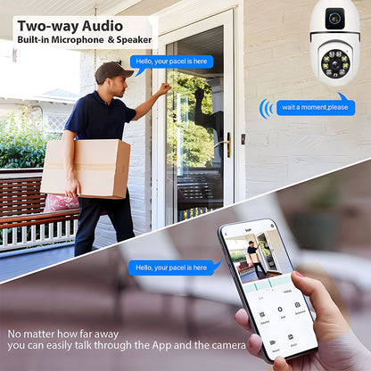 HD 1080P 2.4G Wifi Surveillance Camera Outdoor Dual Lens Dual Screen Security Protection Camera Video Surveillance Camera