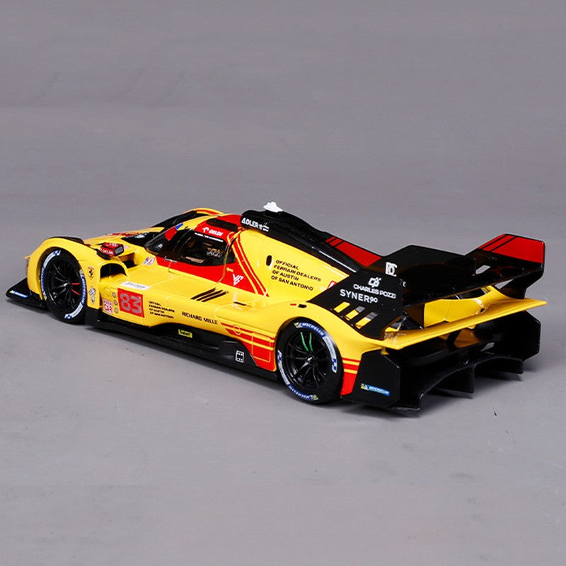 New In Stock Bburago 1:43 24h Le Mans Ferrari 499p 2024 #83 Includes Base And Acrylic Box Alloy Miniature Diecast Model Toys