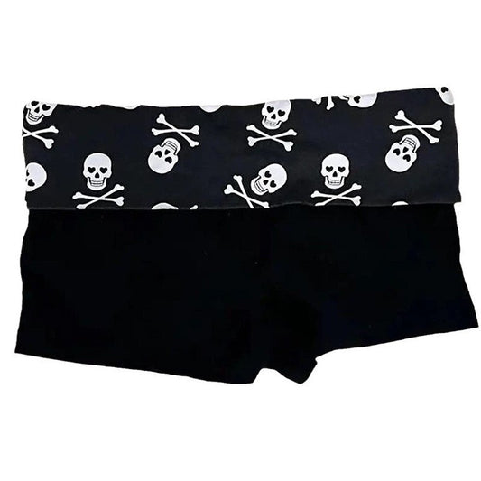 Skull Printing Shorts Casual Fashion Color Block Y2K Sexy Slim Versatile Streetwear Low Waist Solid Color American Women Clothes