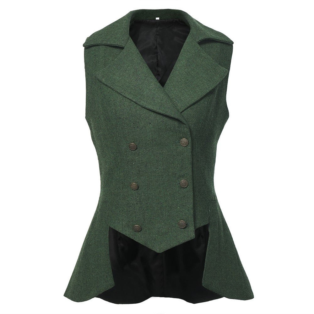 Colete Vitoriano Feminino Vintage Steampunk Renascentista com Cauda Curta