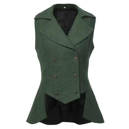 Colete Vitoriano Feminino Vintage Steampunk Renascentista com Cauda Curta