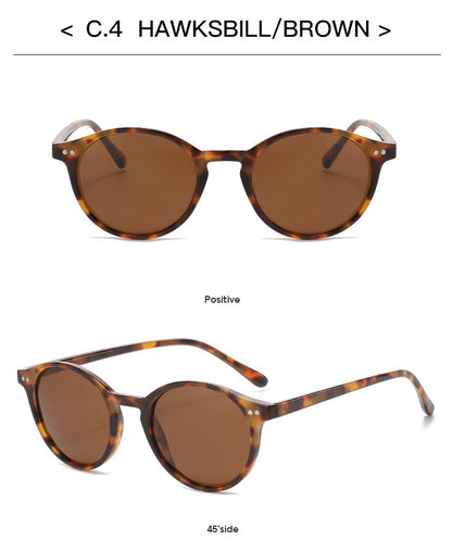 Óculos de Sol Polarizados Redondos Retrô Masculino Feminino Armação Clássica Leopardo Óculos de Sol Fashion Preto Dirigindo Masculino Feminino Goggles UV400