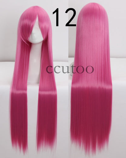 ccutoo 100cm Peruca de Cosplay Reta Sintética de Cabelo Longo de Alta Temperatura 82 Cores Disponíveis