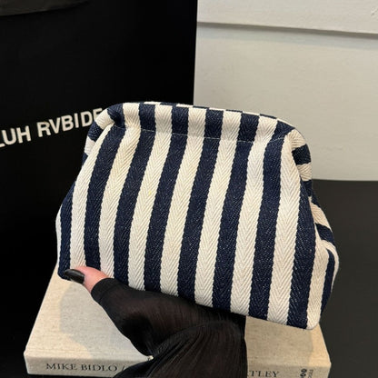 Summer Woven Crochet Purses for Women Beach Clutch Handbags 2025 Dumpling Hobo Casual Colorblock Bag Ladies Ruched Cloud Purse