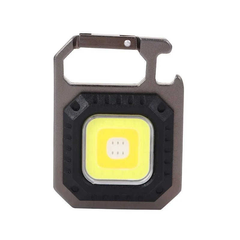 Mini LED Portable Keychain Flashlight Outdoor COB Work Light Emergency Lighting With Window Hammer Bottle Opener Lamp Camping