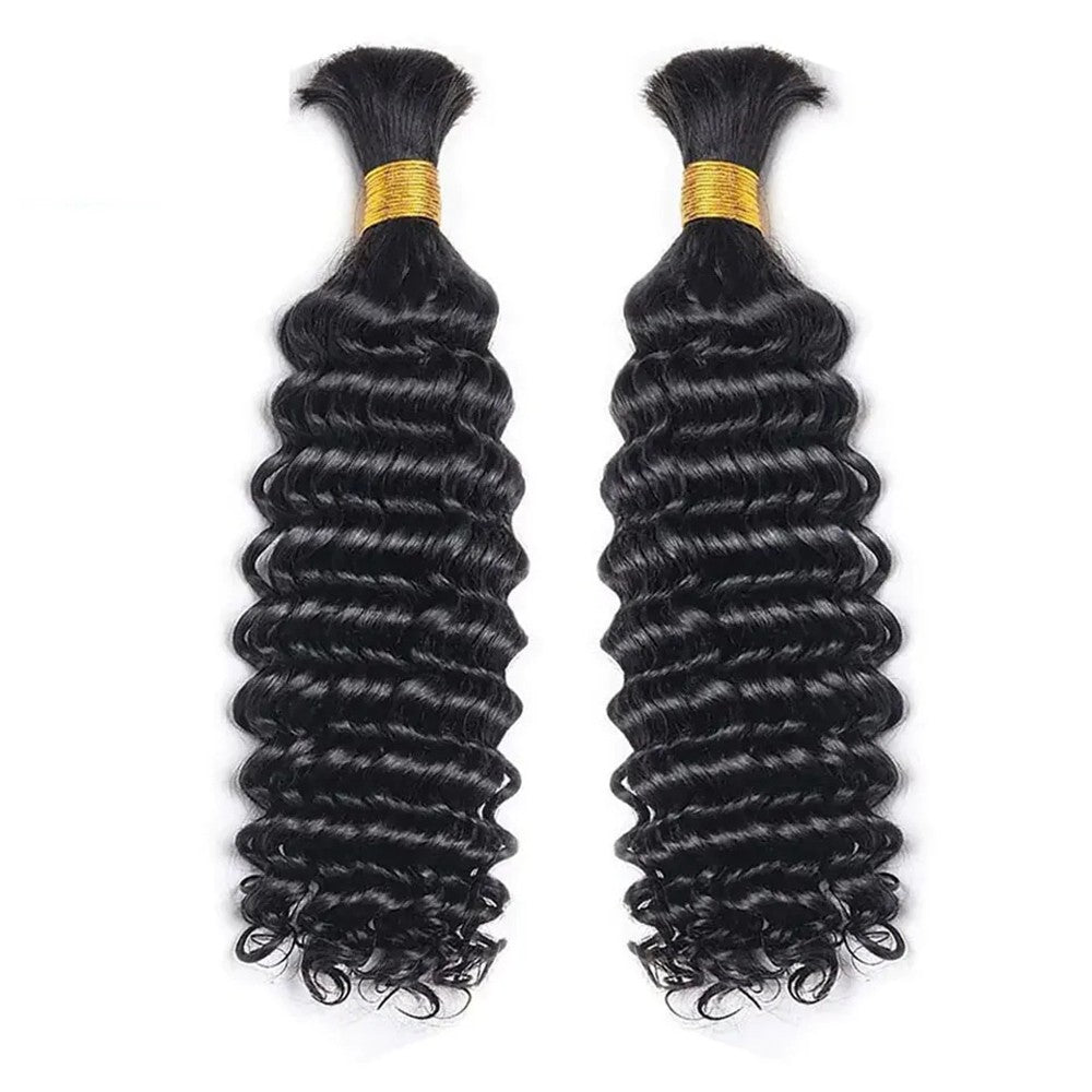Cabelo a Granel para Tranças 100% Humano Ondulado Profundo Não Processado Sem Trama Tranças Boho Cabelo Humano Extensões a Granel Cabelo Remy Brasileiro