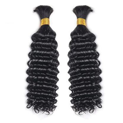 Cabelo a Granel para Tranças 100% Humano Ondulado Profundo Não Processado Sem Trama Tranças Boho Cabelo Humano Extensões a Granel Cabelo Remy Brasileiro