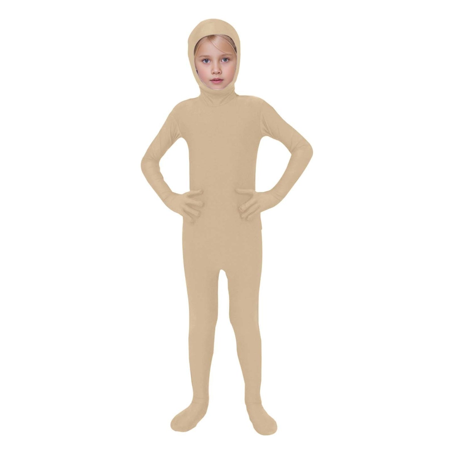 Kids Invisibility Jumpsuits Role Play Tights Full Body Suit Solid One-Piece Jumpsuit Halloween Costume Funny Romper Performance