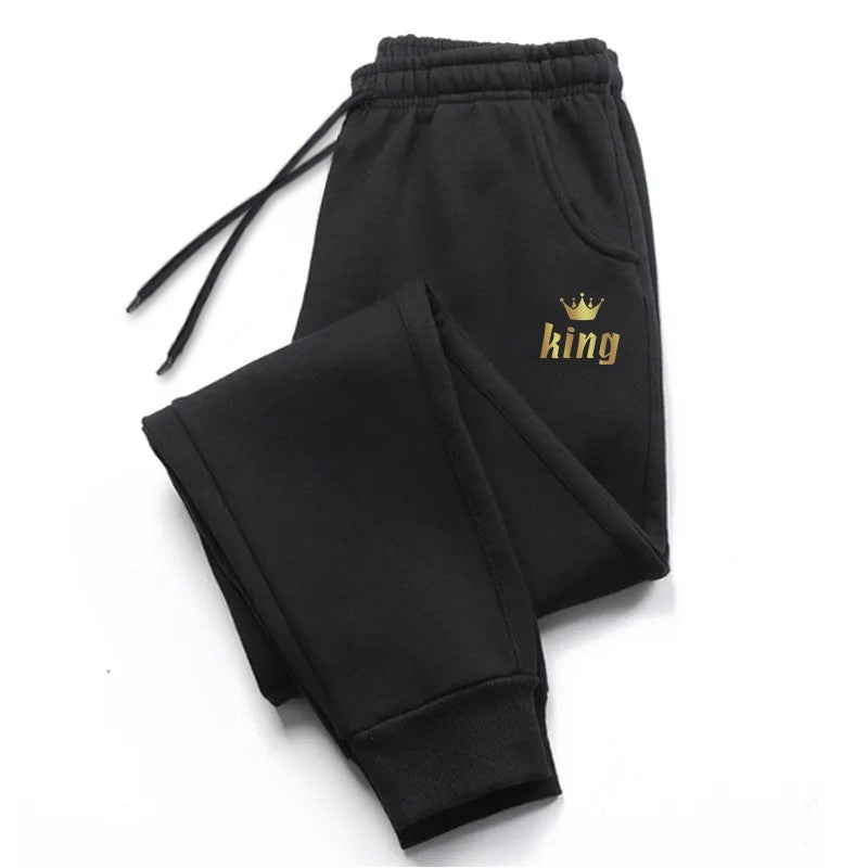 Calças de Moletom Masculinas King Printing Calças Casuais Esportes Ao Ar Livre Calças de Corrida Outono Inverno Calças Masculinas Diárias Roupa Esportiva Fitness 2025