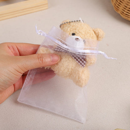 30pcs/10set Bear Gift with Organza Bag Thank You Card for Baby Shower Wedding Decoration Supplies Kids Birthday Party Guest Gift