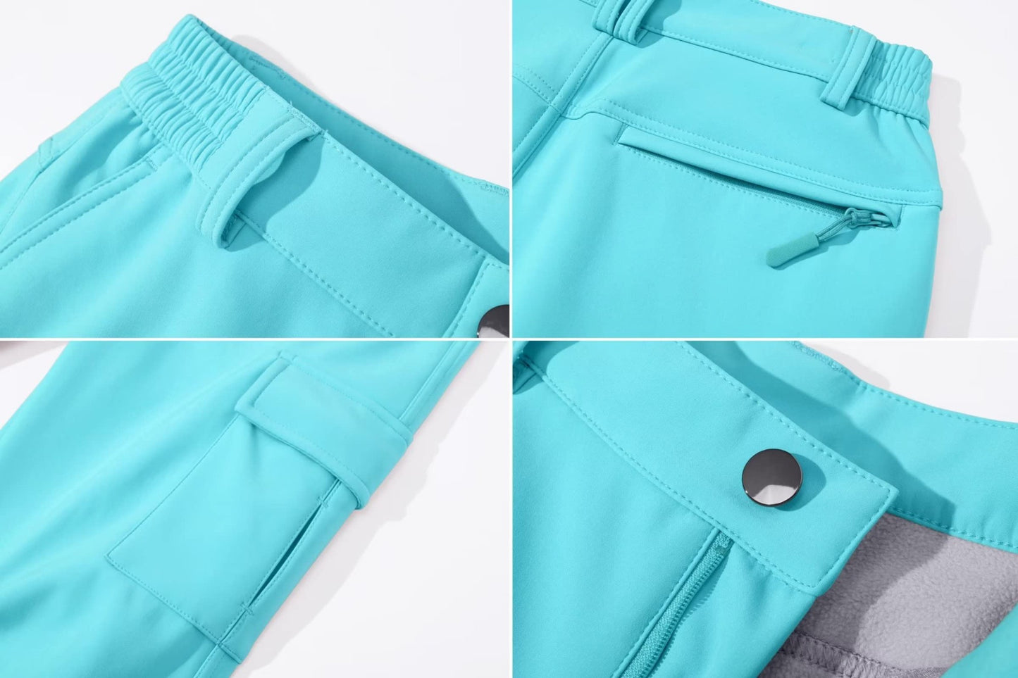 MAGCOMSEN Women's Softshell Pants Fleece Lined Winter Hiking  Ladies Pants Snow Ski Trousers Waterproof Ripstop Warm Cargo Pants