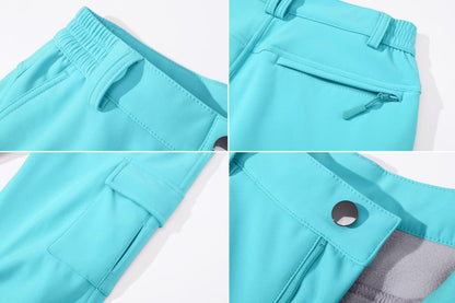 MAGCOMSEN Women's Softshell Pants Fleece Lined Winter Hiking  Ladies Pants Snow Ski Trousers Waterproof Ripstop Warm Cargo Pants