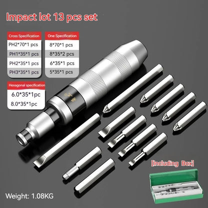Conjunto de Chaves de Impacto Reversíveis Manuais (7/13 Peças) - Ferramenta Manual Durável para Soltar Parafusos Enferrujados/Travados