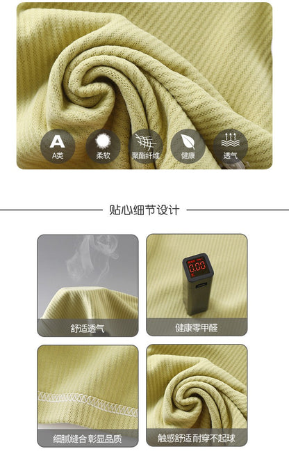 New Autumn Winter Kids Thermal Pajamas Set, Boys and Girls Fleece Long Sleeve Lapel Home Wear Two-Piece Outfit