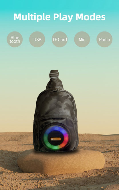 Wireless Bluetooth Speaker Bag Chest Bag for Men Crossbody Bag Waist Bag Hifi Sound Quality Cycling Music Bag Back to School Bag