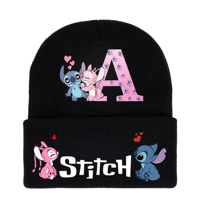 Disney Anime Stitch Chapéu Infantil de Malha com Estampa de Anime para Meninas Touca Gorro Gorro Quente de Malha para Ruas e Áreas Externas Kawaii Presente para Festa de Jogo