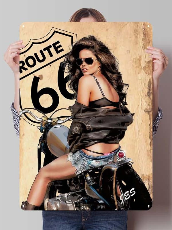 Letreiro de Flandres H-Harley Pôster de Motocicleta Decoração Estética de Quarto Masculino Placas de Metal Personalizadas para Garagem Decoração de Parede Retrô para Casa
