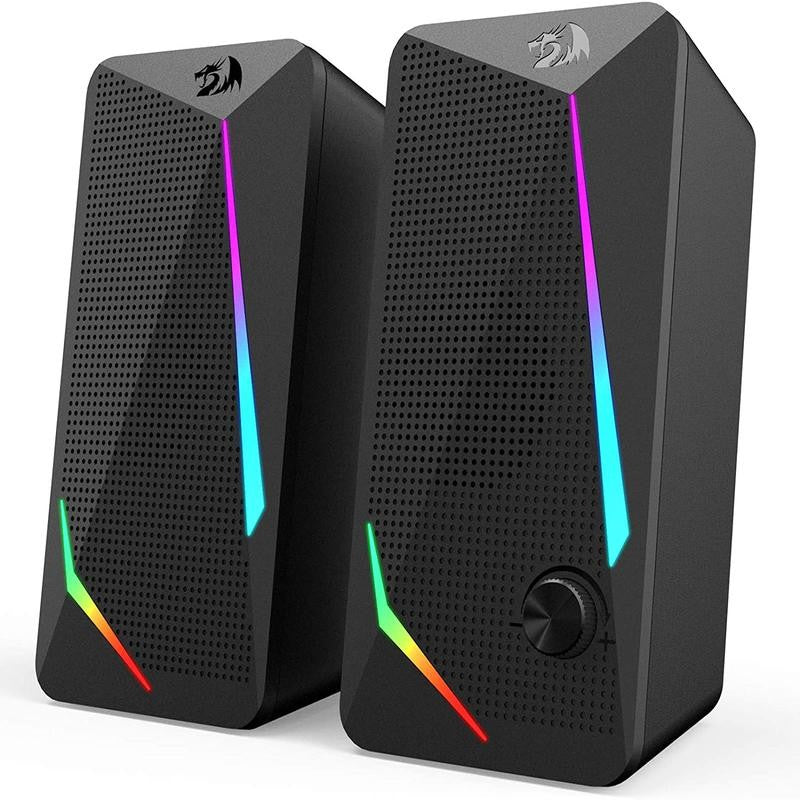 Redragon GS510 Waltz RGB Desktop Speakers, alto-falantes estéreo 2.0 para PC com 4 modos de retroiluminação LED coloridos, aprimorado