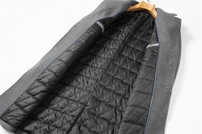 Woolen overcoat for men, fashionable middle-aged mid-length business casual windbreaker, men's woolen coat