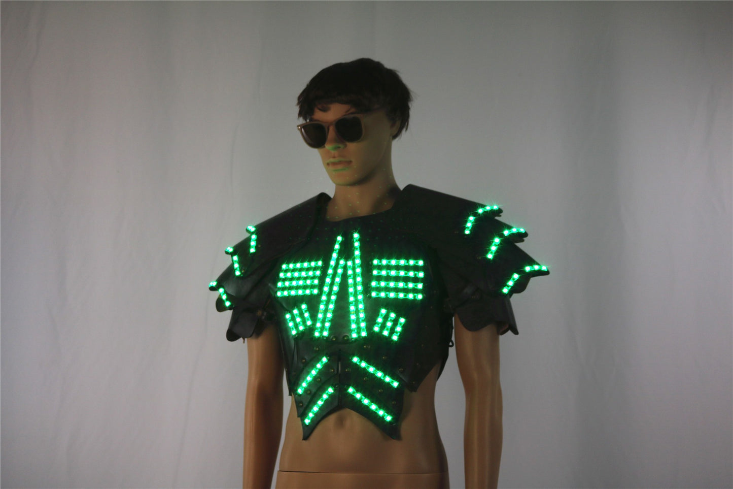 Men's Luminous Clothing Night Show Props Halloween LED Luminous Armor Stage COSPLAY Fluorescent Party Vest