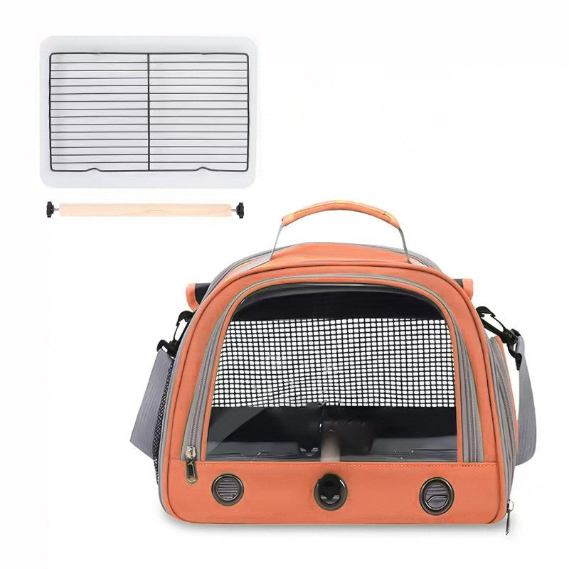 Gaiola de Transporte para Pássaros com Poleiro para Periquito Agapornis Papagaio Cinzento Africano Calopsita Caique Jandaia Quaker Bolsa de Viagem para Caminhada de Animais de Estimação