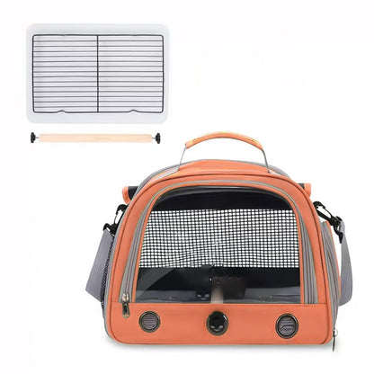 Gaiola de Transporte para Pássaros com Poleiro para Periquito Agapornis Papagaio Cinzento Africano Calopsita Caique Jandaia Quaker Bolsa de Viagem para Caminhada de Animais de Estimação