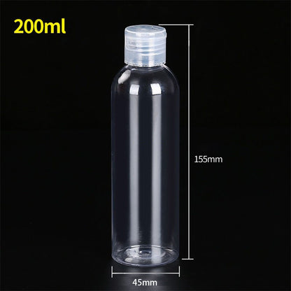 Travel Bottles 15ml 30ml 50ml 100ml 150ml 200ml 250ml 500ml Lotion Bottle Clear Plastic PET Vial Flip Top Cosmetic Container