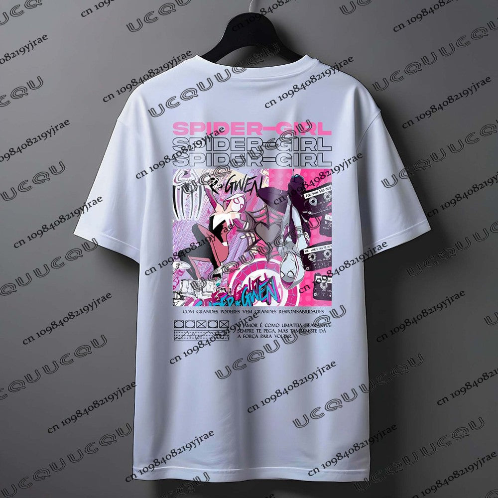 Summer New Cartoon Spider-Man & Spider Ghost Printed Couples T-shirt For Men Women Short Sleeve Cotton Tees Casual Fashion Tops