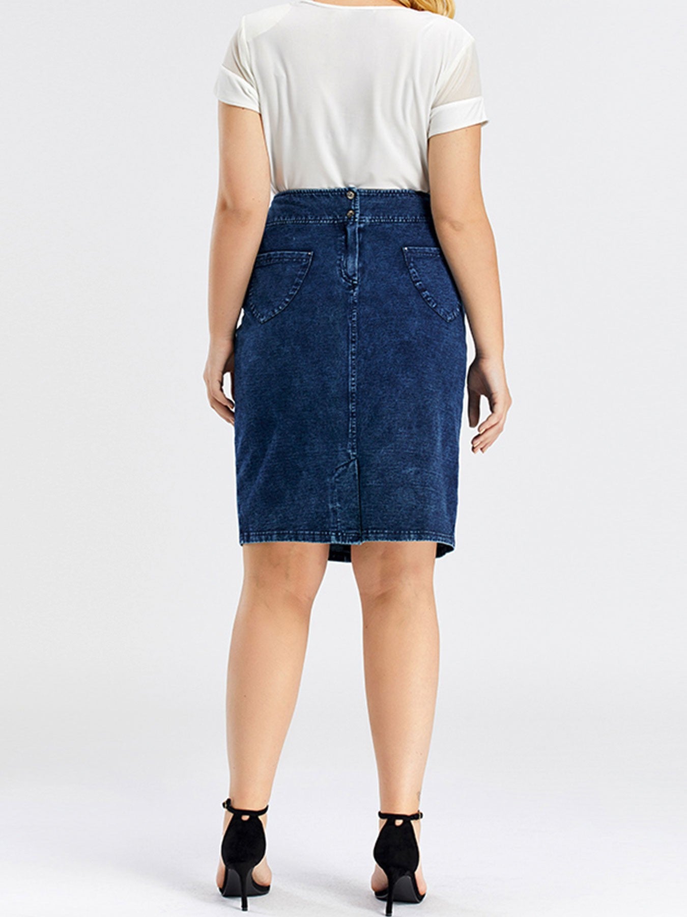 Women Plus Size Knitted Spring And Autumn Denim Fashion Skirt