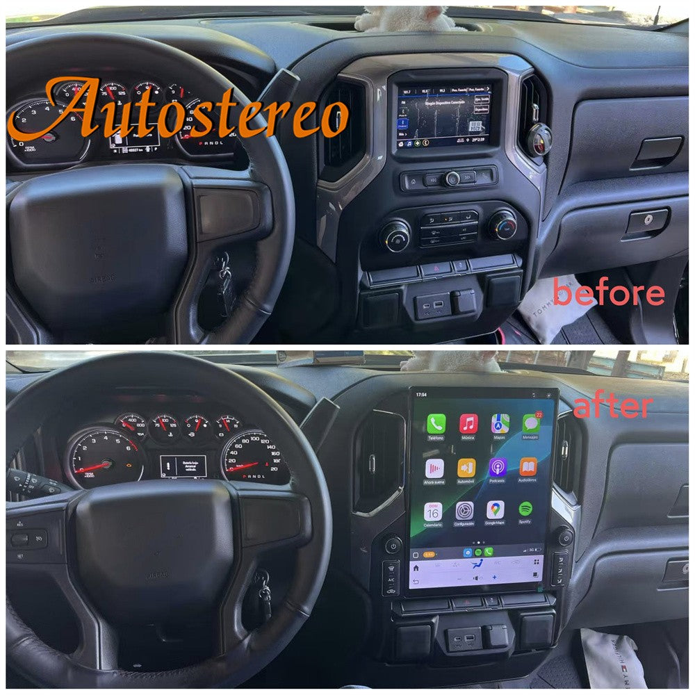 Rádio automotivo Android 13 de 15,6 polegadas para GMC Sierra Denali Silverado 2019 2020 2021 2022 2023 Carplay Rádio automotivo GPS de navegação multimídia