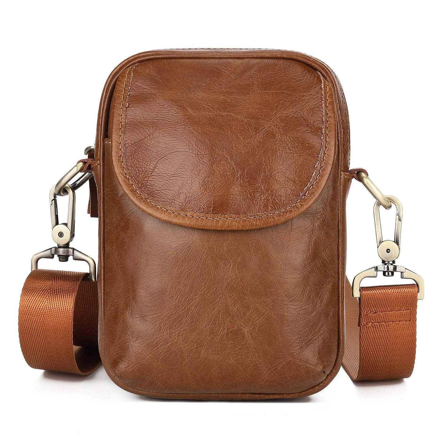 New Men's Cow Leather Crossbody Bag Man Shoulder Bag Casual Male Small Simple Bag For Men