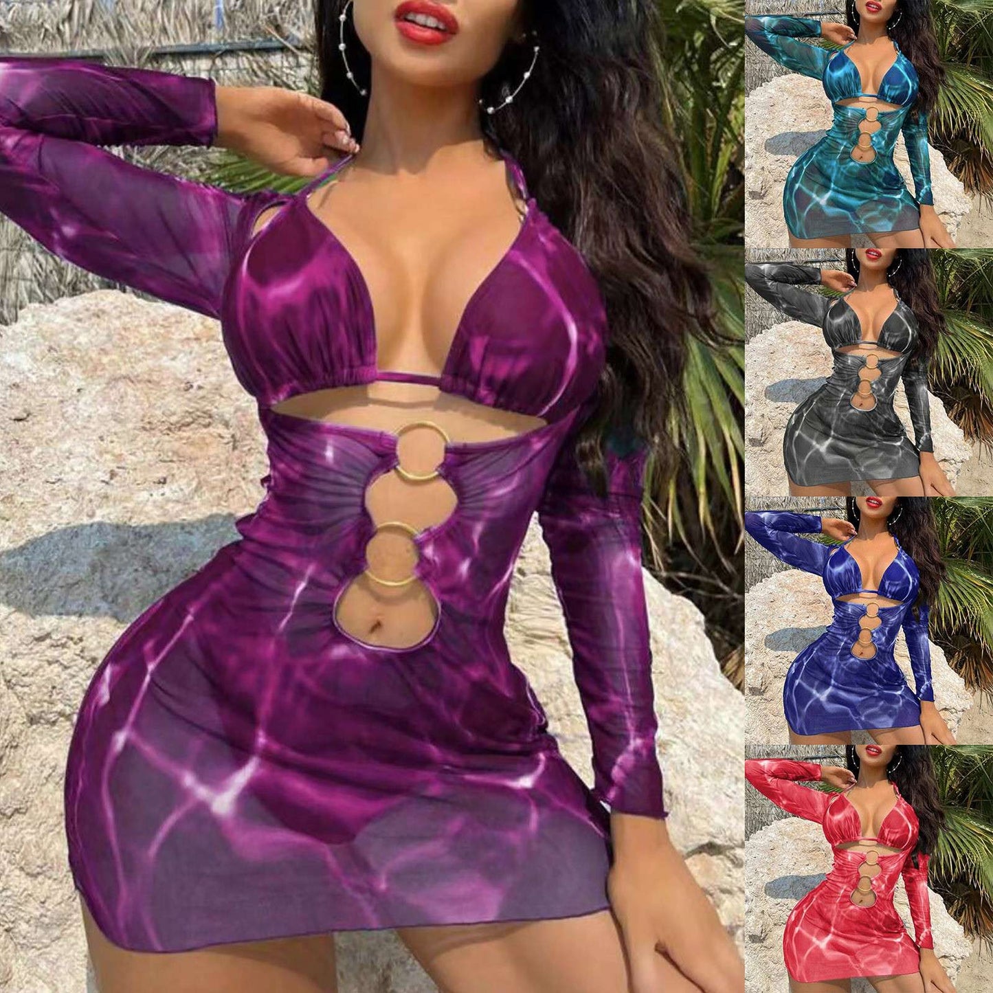 Swimwear Woman 2025 European And New 2025 Bikini Foreign Trade Swimsuit Three Piece Set Long Skirt Split Monokini ropa de mujer