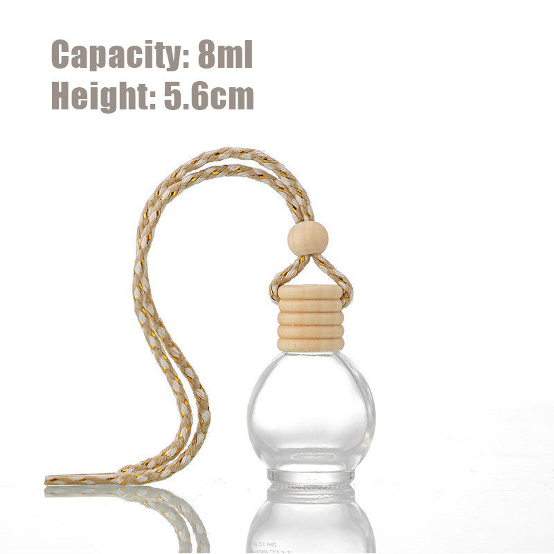 5PCS 8-12ml Empty Clear Glass Car Perfume Bottle Auto Air Freshener Car Decoration Pendant Essential Oil Diffuser Container