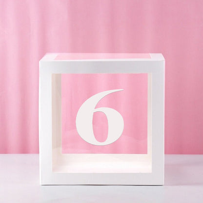 Transparent Letter Balloon Box Baby Shower Decorations Happy Birthday Wedding Decor 1st Birthday Party Supplies Balloon Box
