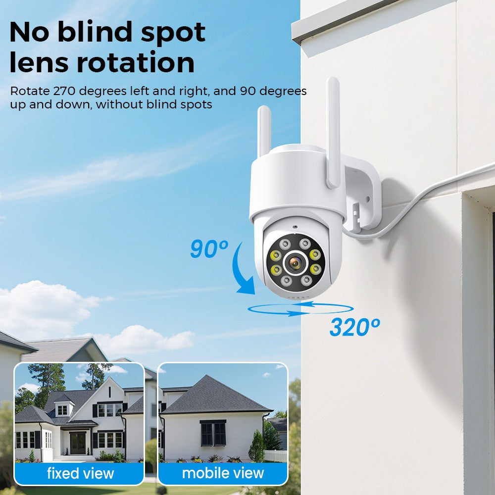 4MP 2K PTZ Wifi Camera ICsee HD Outdoor Surveillance Camera IP66 Waterproof Night Vision Human Detection Alert Home Security CAM