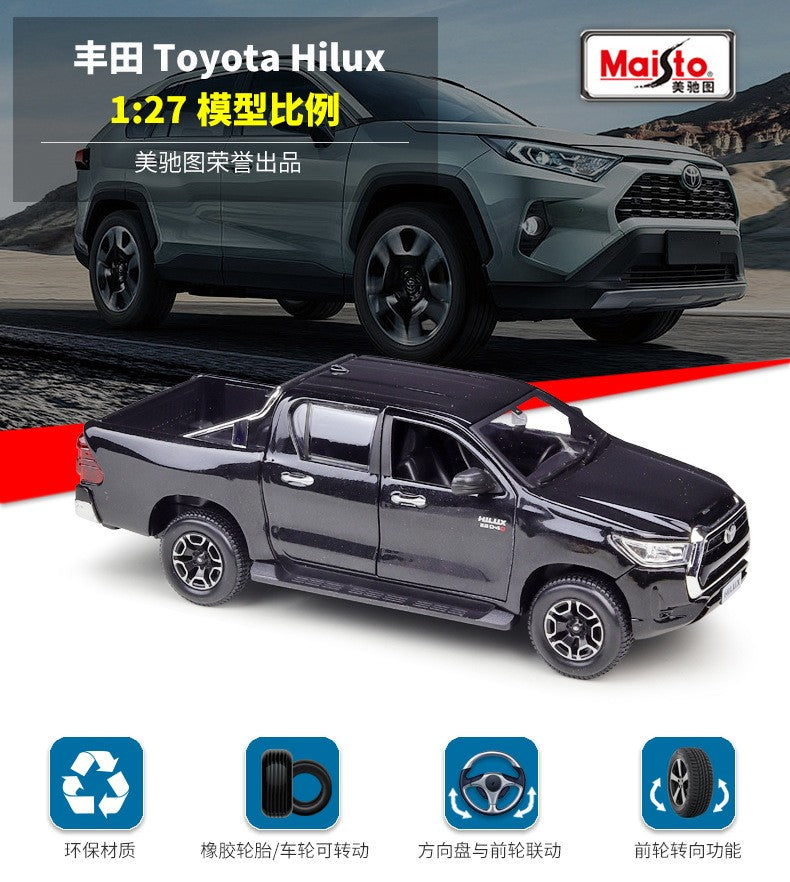 Maisto 1:27 Toyota Hilux Off-road Pick-up Modelo de Carro em Liga Brinquedo Coleção Peça de Exibição Presente