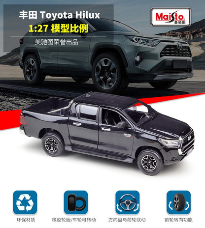 Maisto 1:27 Toyota Hilux Off-road Pick-up Modelo de Carro em Liga Brinquedo Coleção Peça de Exibição Presente