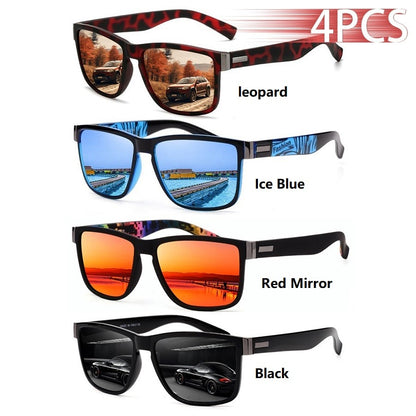 4 PCS Fashion Vintage Pattern Square Sunglasses Men Women Fishing Driving Man Luxury Brand Designer Sun Glasses UV400 Eyewear ?