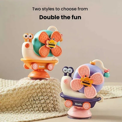 Brinquedo Giratório Caracol Destacável | Moinho de Vento com Ventosa e Brinquedo Sensorial para Carro – Jogo de Viagem Criativo para Habilidades Motoras Finas do Bebê de 0 a 12 Meses