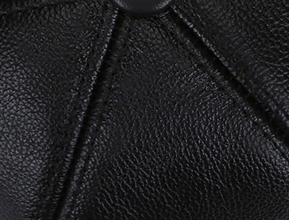 Brand New Style 2025 Retro Cowhide Bomber Hat Winter Keep Warm Caps Men Women Real Leather Cap Thick Velvet Dad Hat Leather Hat