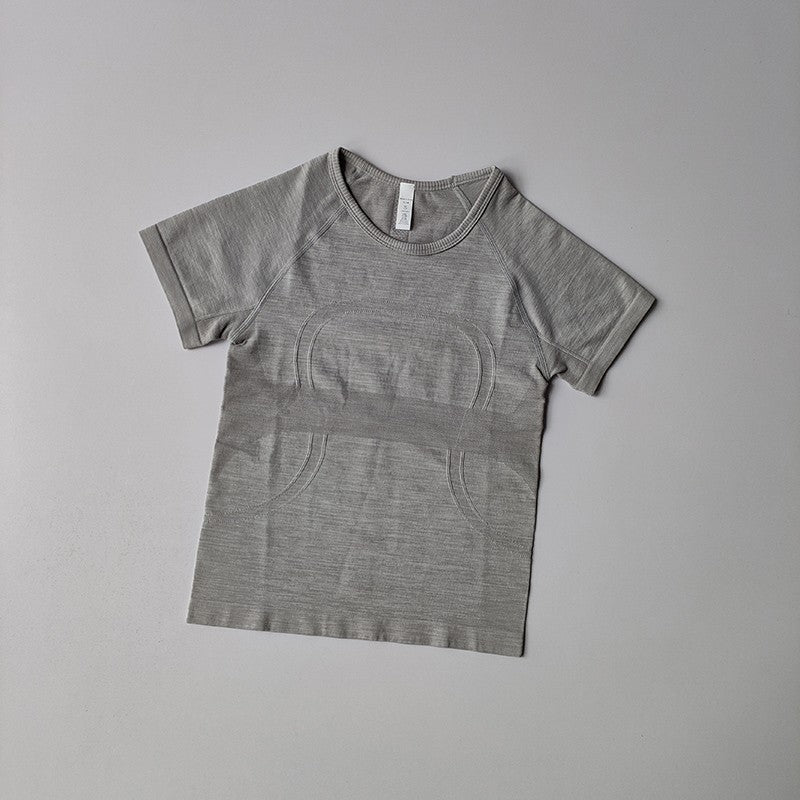 Sports Short-sleeved Women Casual Running T-shirt Tight Yoga Clothes Top Breathable Quick-drying Pilates Training Fitness Cloth