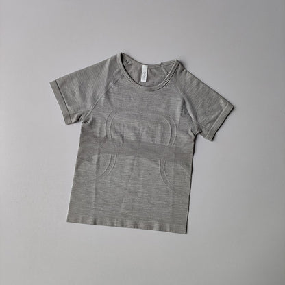 Sports Short-sleeved Women Casual Running T-shirt Tight Yoga Clothes Top Breathable Quick-drying Pilates Training Fitness Cloth