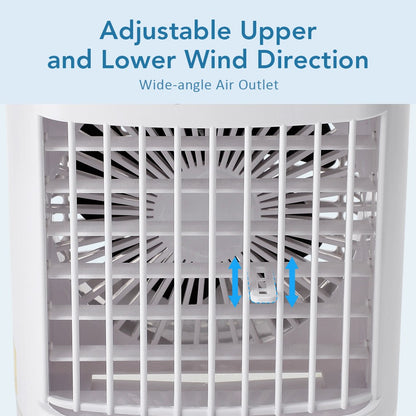 Ar Condicionado Portátil Ventilador de Mesa Spray Duplo Atomização Ultrassônica 3/4 Velocidades Silencioso Refrigerador de Ar Luz Noturna Ventilador Elétrico Doméstico