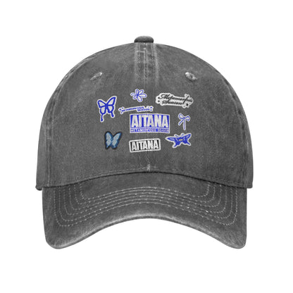 Summer Butterfly Aitana Baseball Cap Sun  Dropshipping Design Washed Hip Hop Hats Men Adult Vintage Kpop Rock Baseball Caps