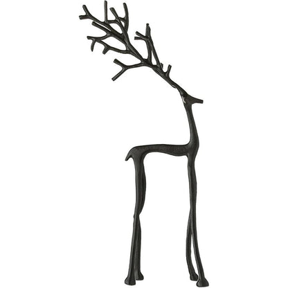 1pc Classic Elegant Black Letter Deer Figurine - Christmas Tree Topper & Year-Round Decor, Durable Plastic Home Gift