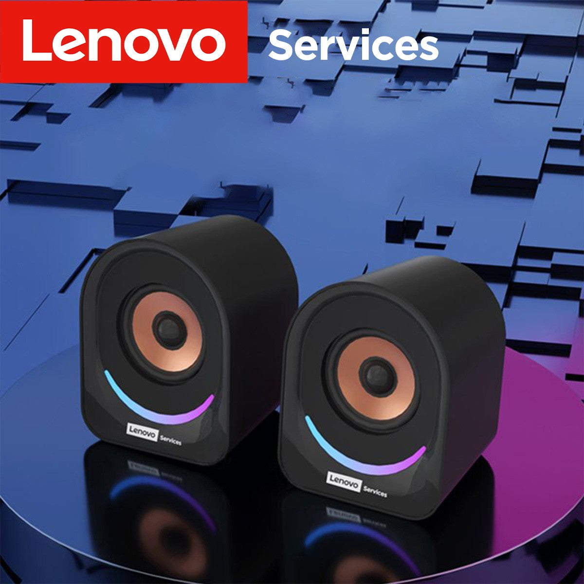 Caixas de som Lenovo para desktop, portáteis, pequenas, para computador, desktop, notebook, residenciais, com fio, mini caixas de som multimídia pequenas para desktop/notebook