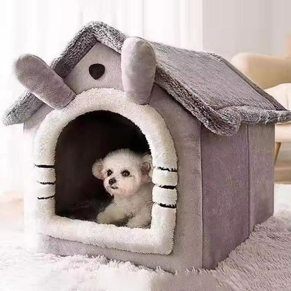 Casa Quente para Pets Engrossada Casa de Gatos e Cães Inverno Quente Universal para Todas as Estações Removível e Lavável Nova Fofa Confortável