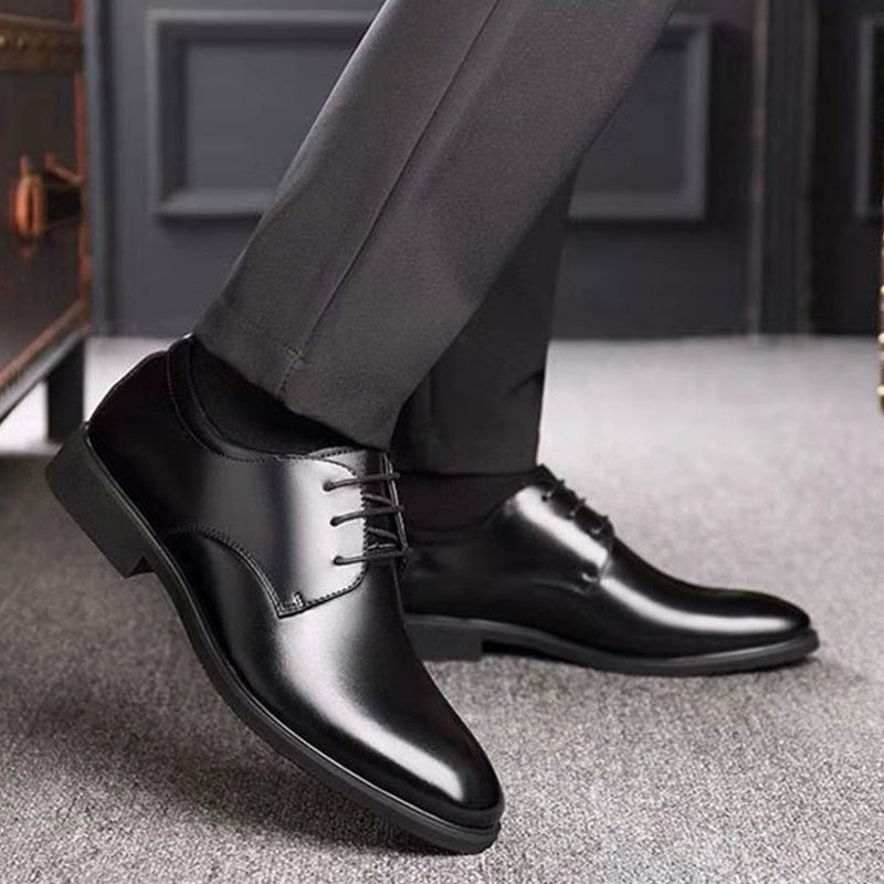 2025 Male Business Formal Wear Casual Shoe Men's Breathable Leather Shoes Black Soft Leather Soft Bottom Spring Best Man Homme