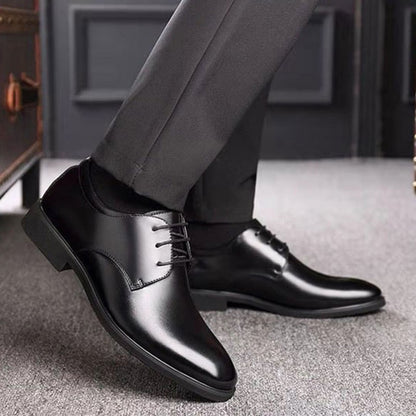 2025 Male Business Formal Wear Casual Shoe Men's Breathable Leather Shoes Black Soft Leather Soft Bottom Spring Best Man Homme